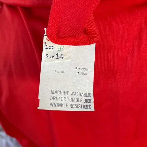 🚫SOLD🚫 Deadstock NWT 70s Vintage Resort Coral Red Knit Lounge Maxi Dress S - Picture 9 of 9